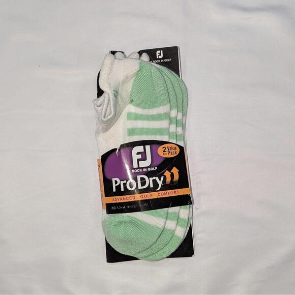 FootJoy ProDry Men’s Golf Ankle Socks 2 PACK Value Pack Green L 7-12 - Picture 1 of 3